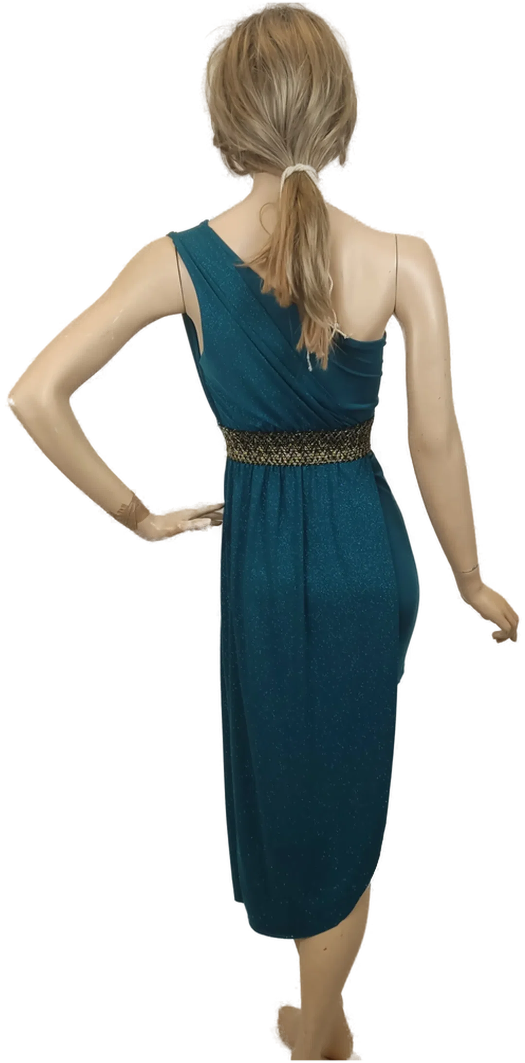 One shoulder Damen Kleid Petrol  Gr. 36/38 – Bild 4