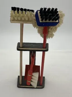 Vintage Miniatur- Besenständer für Puppenstuben - Bild 1