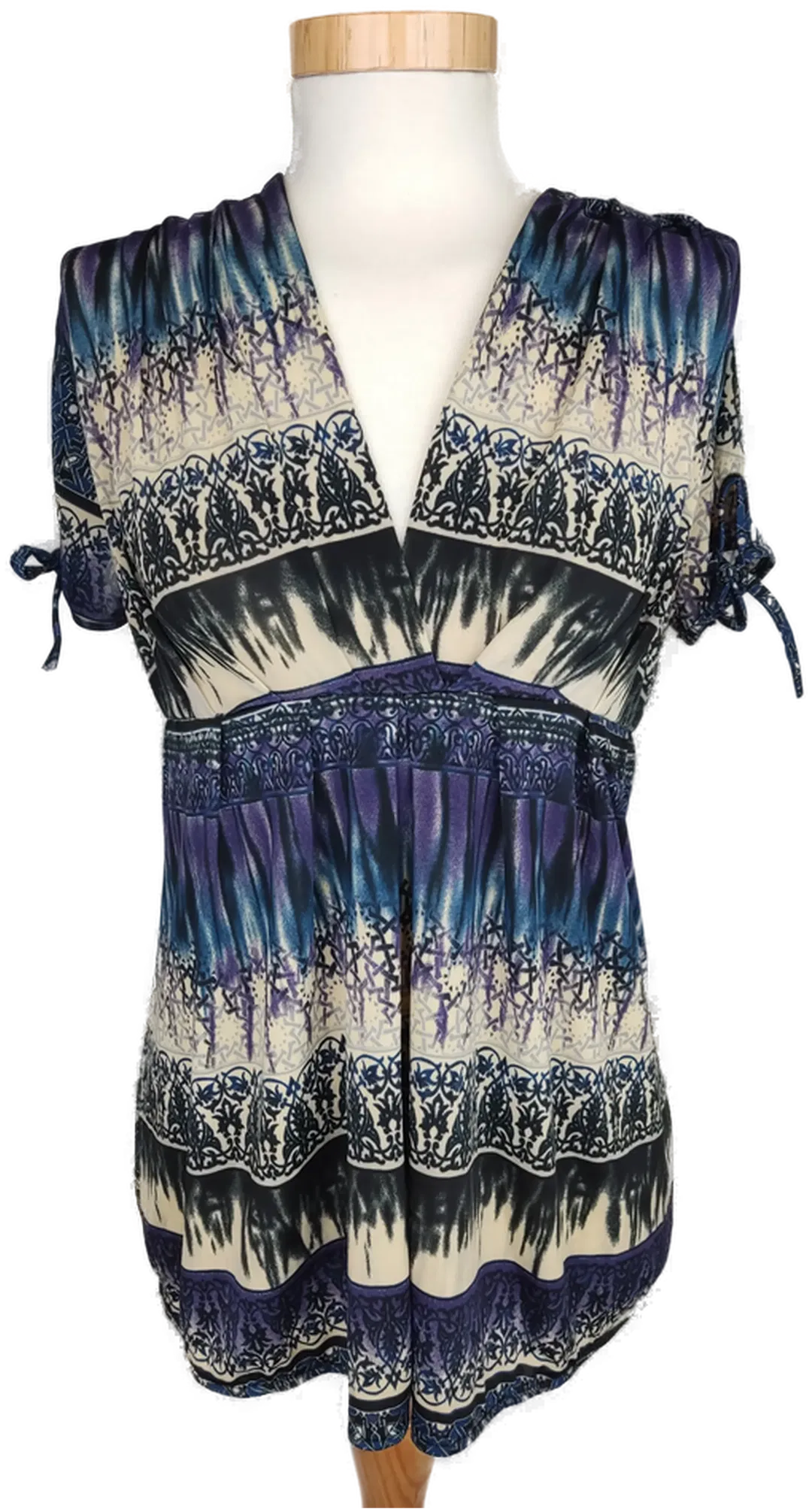 Mitno Damen Shirt lila/blau/beige gemustert - M/L - Bild 4