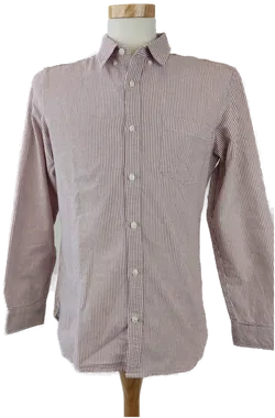 Pull&Bear Herrenhemd rot-weiß gestreift - Gr. M (eng geschnitten) - Bild 1