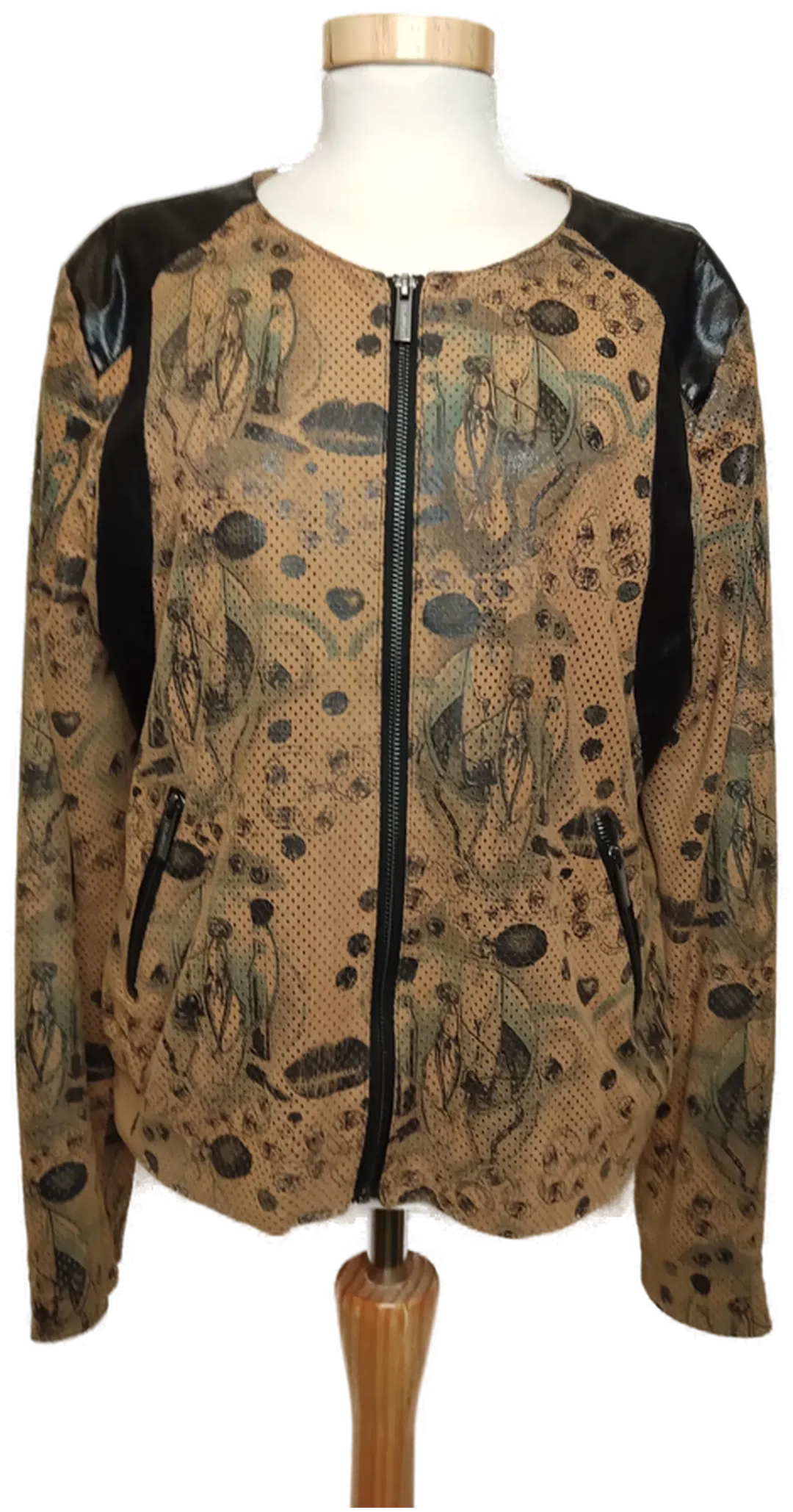 Custo Barcelona Damen Jacke braun/schwarz gemustert Gr. 42 Vintage - Bild 1