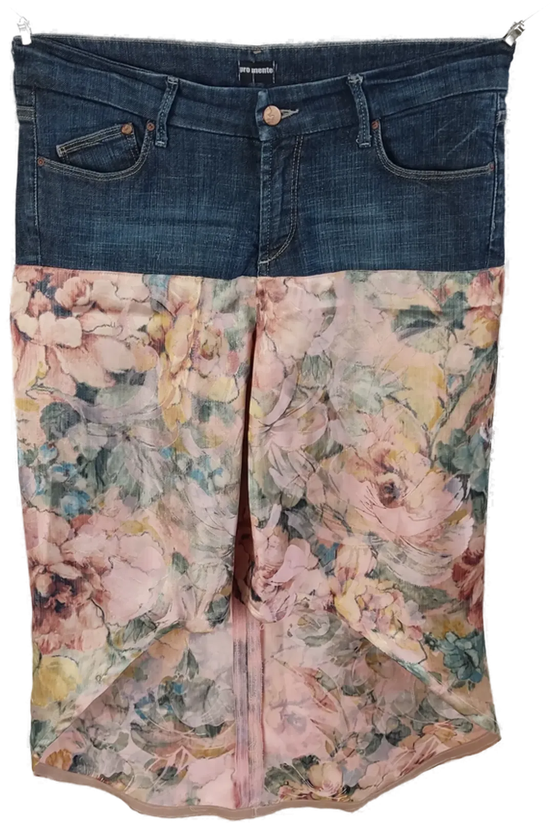 Großgeblümter Damenrock mit Jeans-Oberteil - 42 - Bild 4