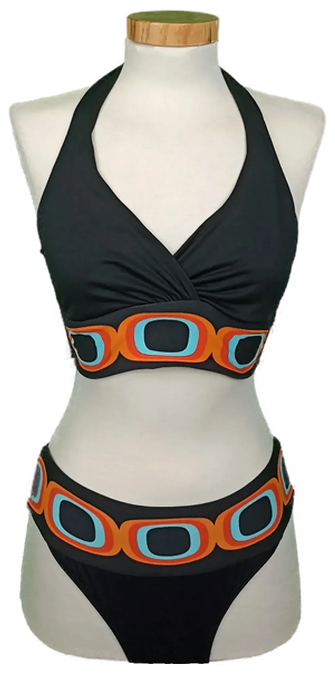Seafolly Damenbikini schwarz mit Muster Gr. M/L – Bild 1