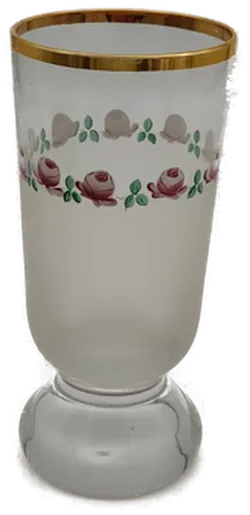 Böhmischer Fussbecher mit Emaille-Malerei - Bild 4