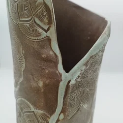 Dekovase Getöpfert Mandala-Keramik | Künstlerisches Unikat - Bild 4