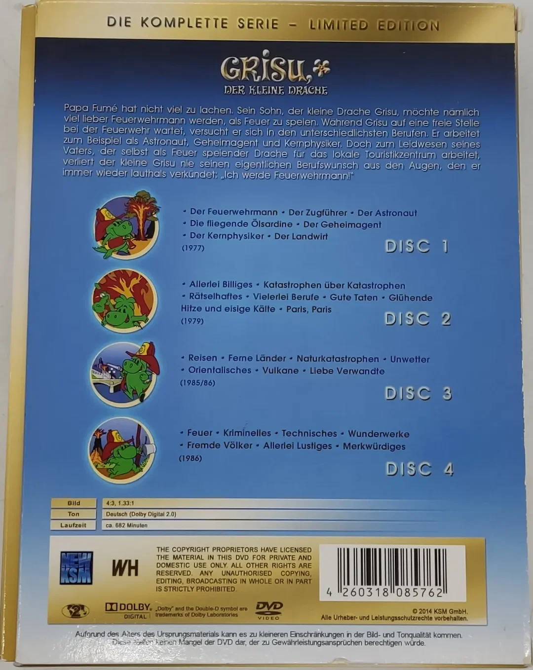 DVD 4 Disc "Grisu" Der kleine Drache / Die Komplette Serie – Bild 2