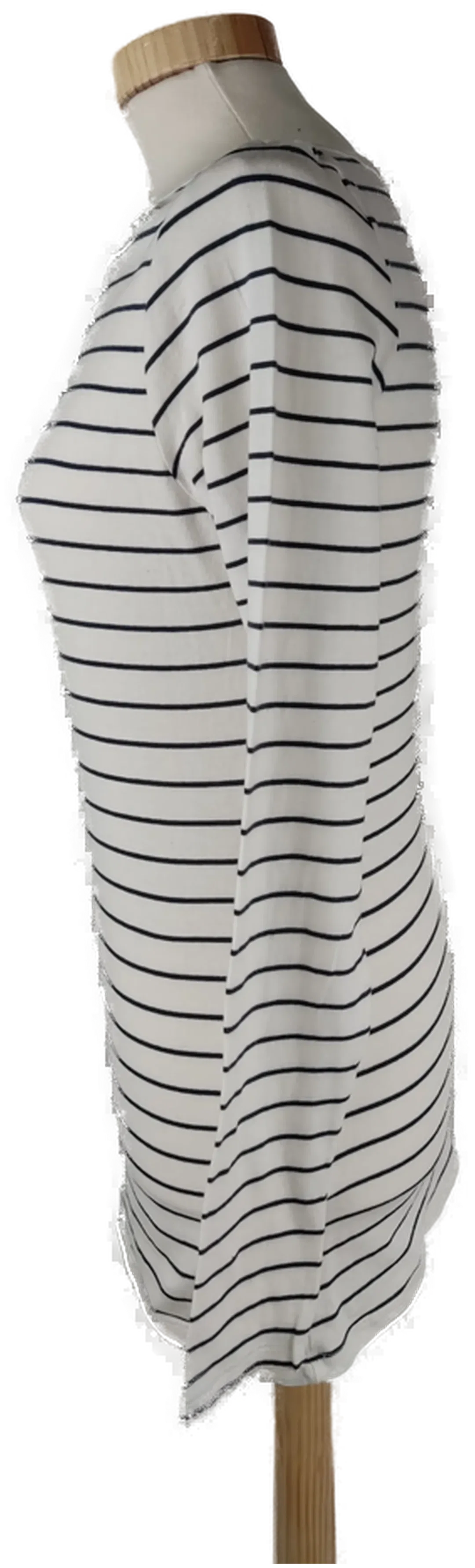 T-Shirt "Pimkie", langarm mit Rundhalsausschnitt, weiß mit blauen Streifen, Größe M – Bild 2
