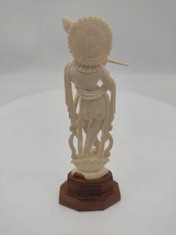 Krishna auf Lotusblume Elfenbein Indien Ende 19.JH. – Vorschau 2