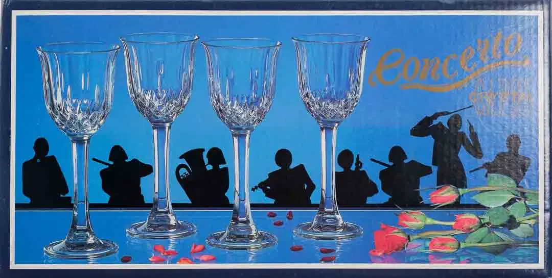 Concerto Capri – 4er-Set Kristall-Likörgläser / Digestifgläser (Vintage, Made in Italy) - Bild 1