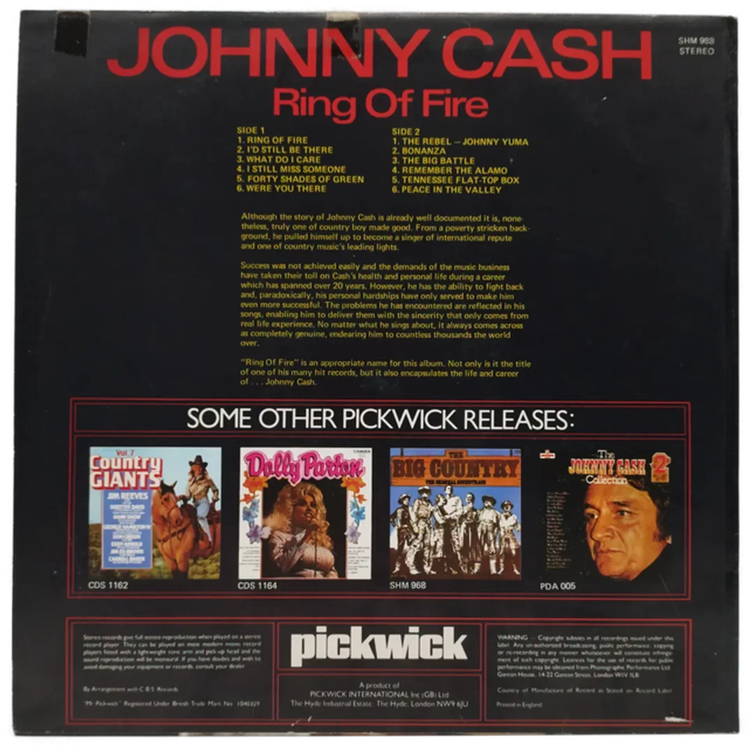 Johnny Cash "Ring of Fire" Schallplatte – Bild 2