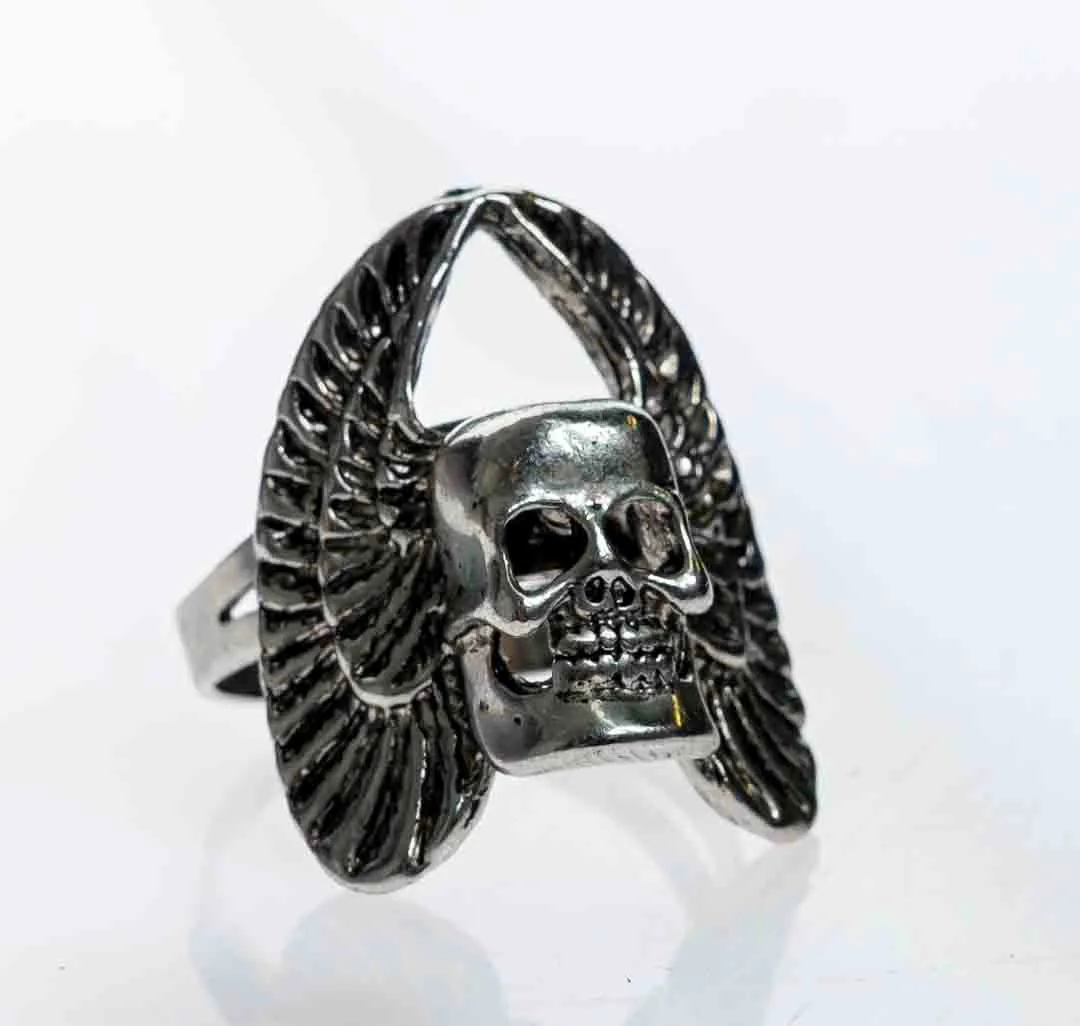 Jewelry We Herrenring  Edelstahl Totenkopf Edelstahlringe, Schwarz Silber Ringgröße 10-11 – Bild 4