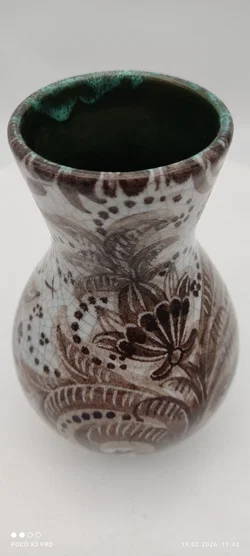 Keramikvase mit Blumendekor | Vintage-Schatz - Bild 3