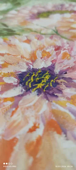 Ölbild Blumen Auf Leinwand 30x30 | Floraler Zeitreisender - Bild 9