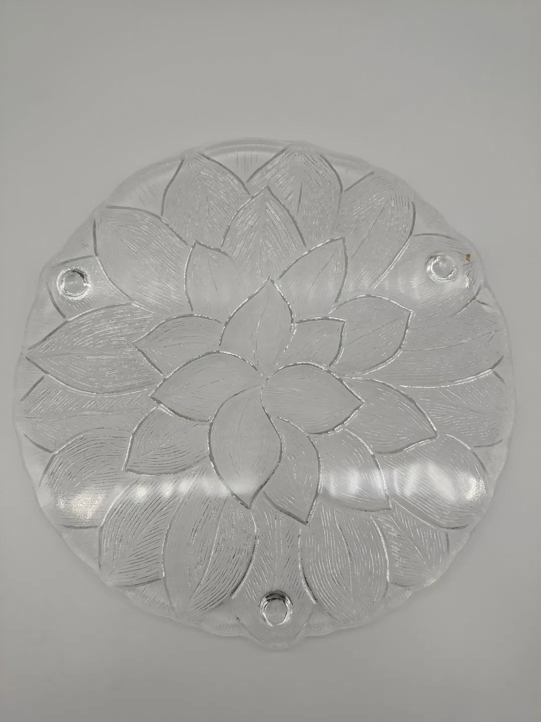 Großer Servierteller uas Glas - Blattdekor - Bild 4