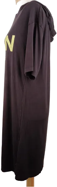 Longshirt 'FB Sister', kurzarm mit Kapuze, schwarz mit Audruck, Größe L - Bild 2