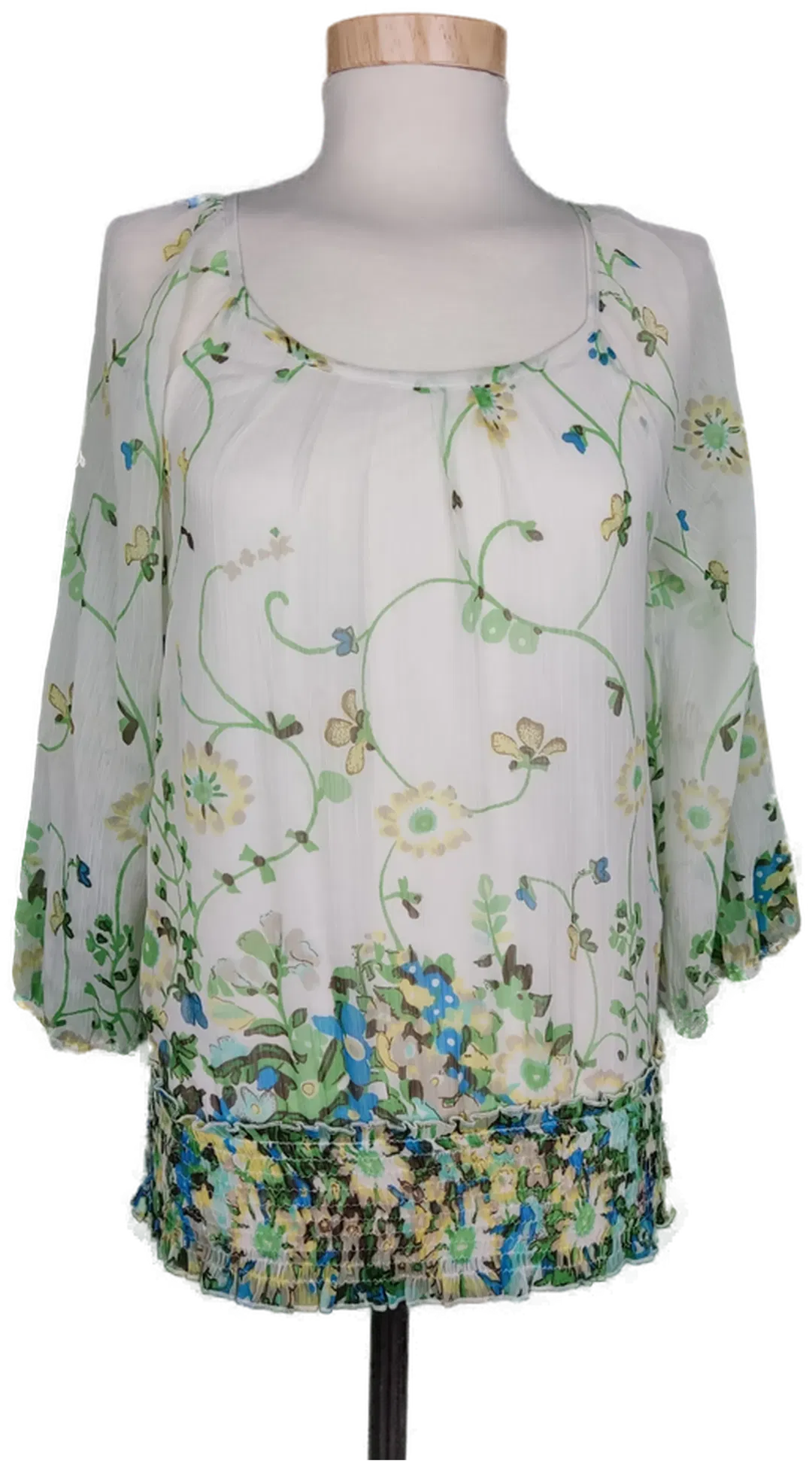 Vero Moda Damen Bluse weiß/grün geblümt - M/38 - Bild 1
