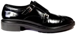 Massimo Dutti Herren Monk Leder Schuhe, schwarz - Gr. 41 - Bild 2