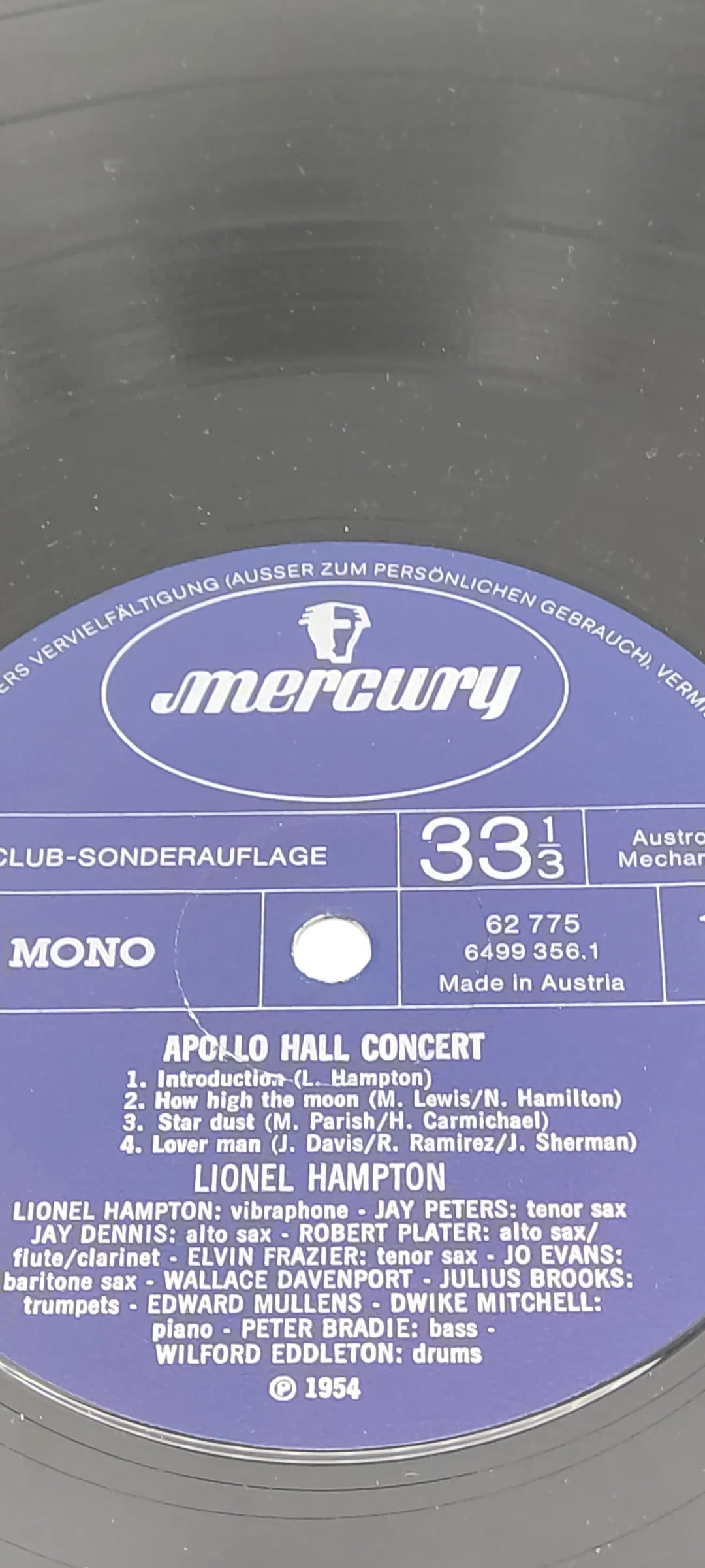 LP Vinyl Lionel Hampton "Apollo Hall Concert 1954" – Bild 3