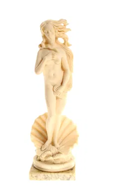 Venus-Figur auf Marmorsockel — elfenbeinfarbene Skulptur, H ≈ 31 cm (Deko / Sammler) - Bild 2