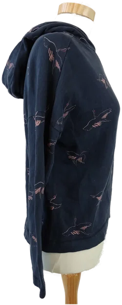 Kinderpullover mit Kapuze dunkelblau, bedruckt - Gr. 156 - Bild 2