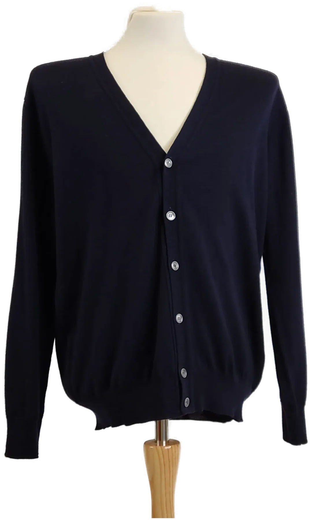 Herren Weste langarm mit Knöpfen, reine Wolle, dunkelblau, Gr. 54 - Bild 1