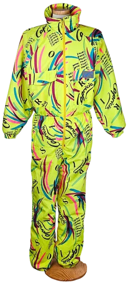 Capricio Vintage Herren Skianzug, gelb - L/XL (Made in Italy) - Bild 1