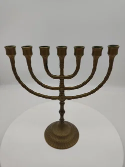 Menora-Kerzenständer aus Bronze, Breite 27cm, Höhe 29cm, Gewicht 1,026 kg - Bild 1