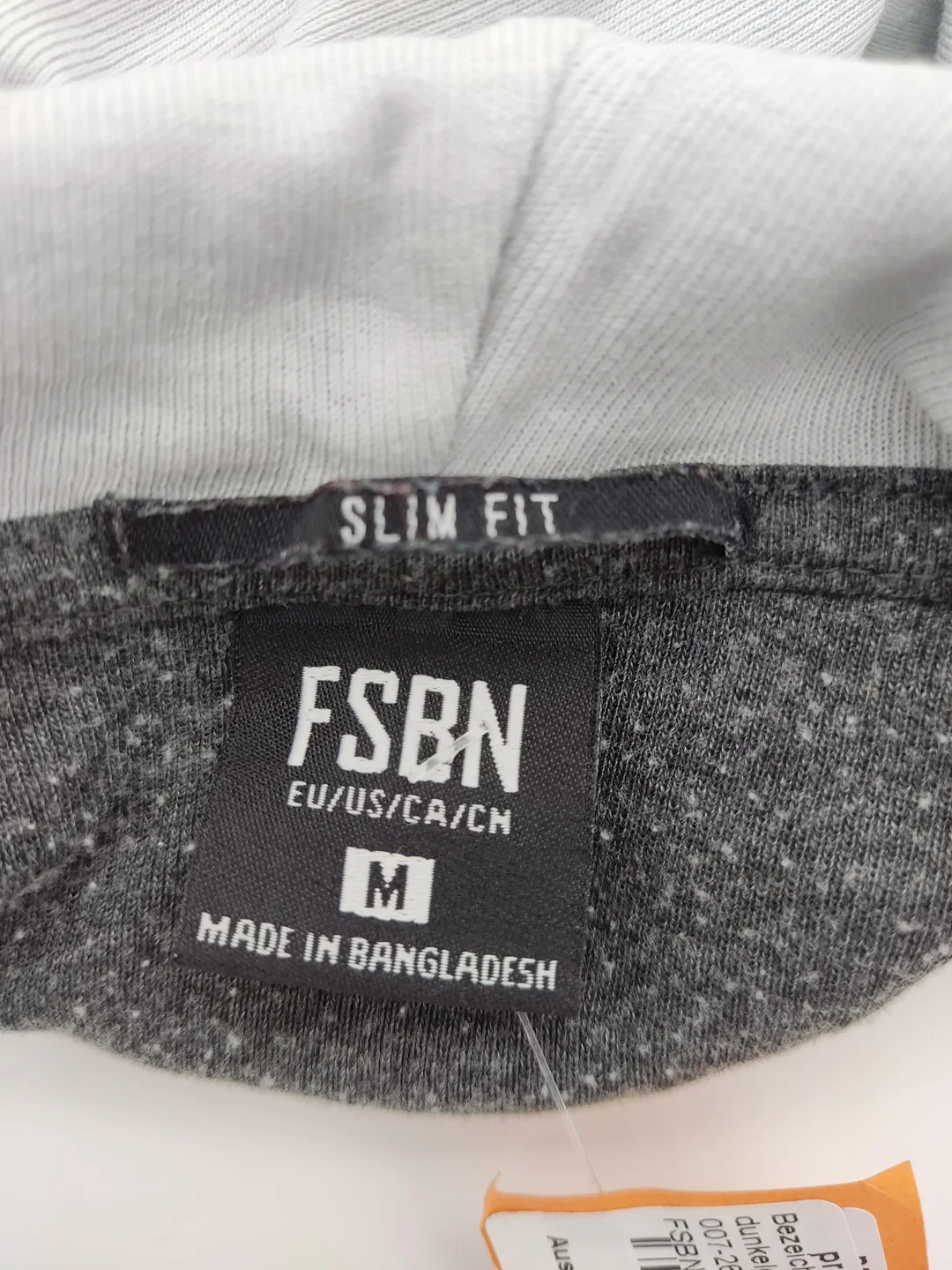 FSBN Herrenshirt  Kurzarm mit Kapuze grau - Gr. M (Slim fit) – Bild 4