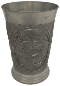 Zinnbecher Set mit Relief, 4 Stück, ca. 9–10 cm - Bild 6