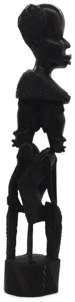 Afrikanische Ebenholzskulptur mit 3 Figuren, Höhe 30,5cm - Bild 3