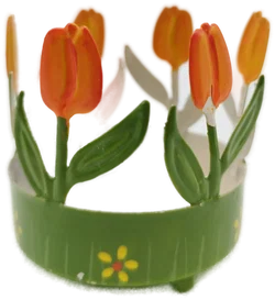 Blumiger Kerzenständer aus Metall - ca. 5cm hoch - Bild 4