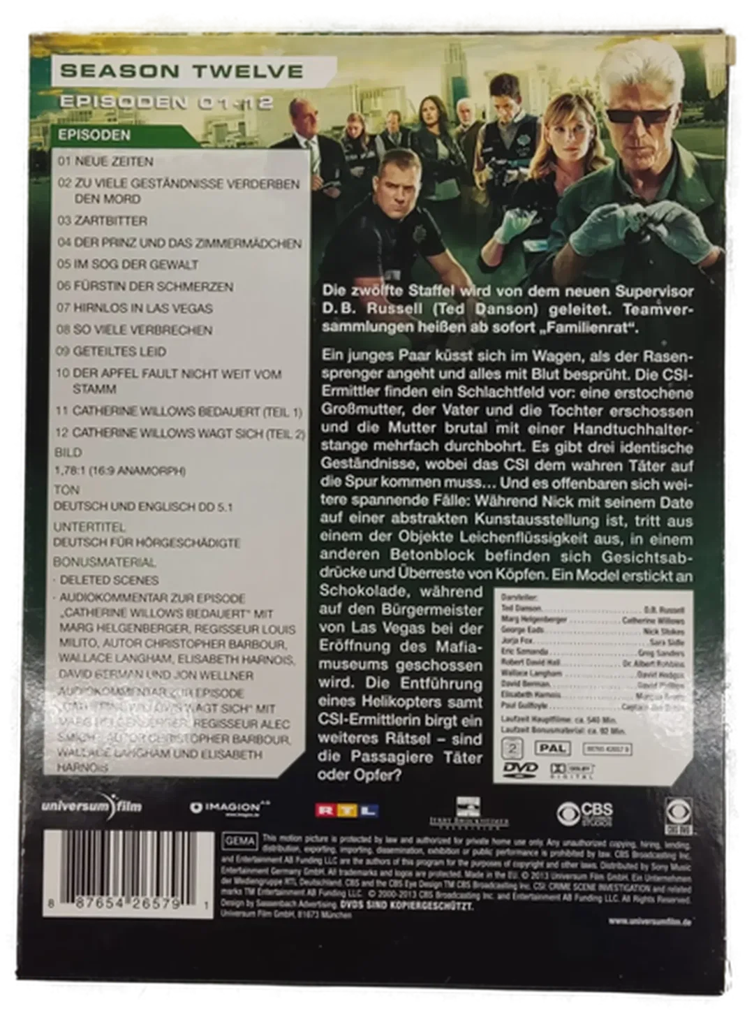 DVD 3 Disc´s CSI: Crime Scene Investigation - Season 12 – Bild 3