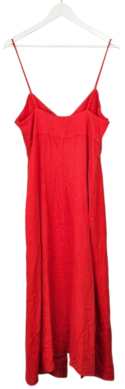ZARA Damen Leinenkleid, rot - Gr. L – Vorschau 2