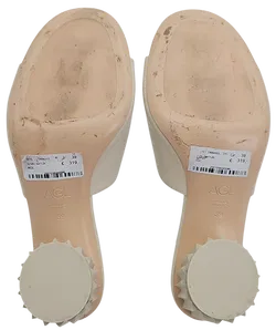 AGL Damen Leder Pantoletten, creme - Gr. 39 - Bild 5