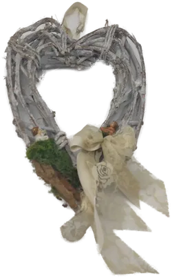 Deko Herz aus geflochtenem Holz - Bild 3