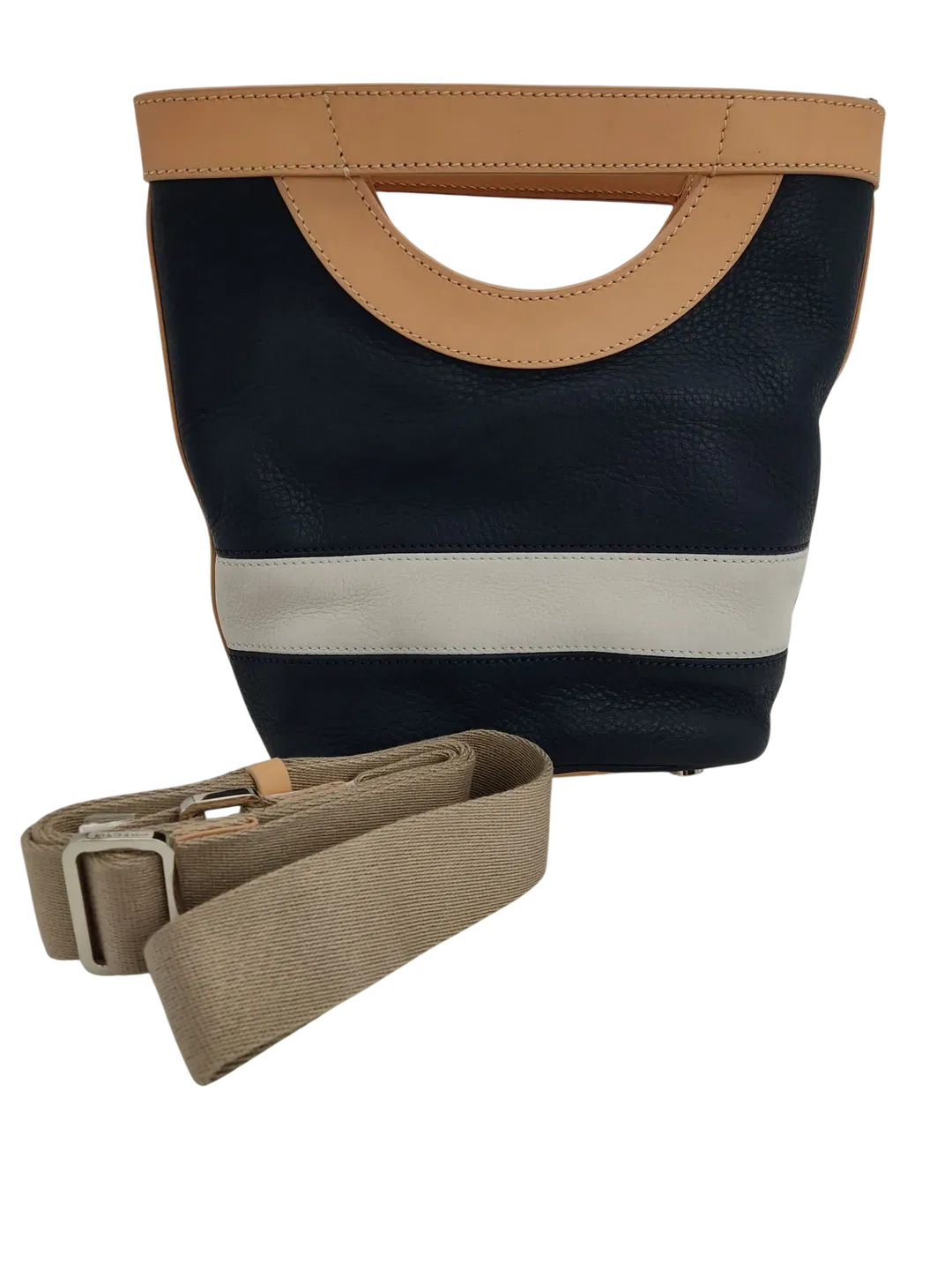 Max V. Koenig Damen Handtasche, marine/weiß/creme - Höhe ca. 22 cm  - Bild 1