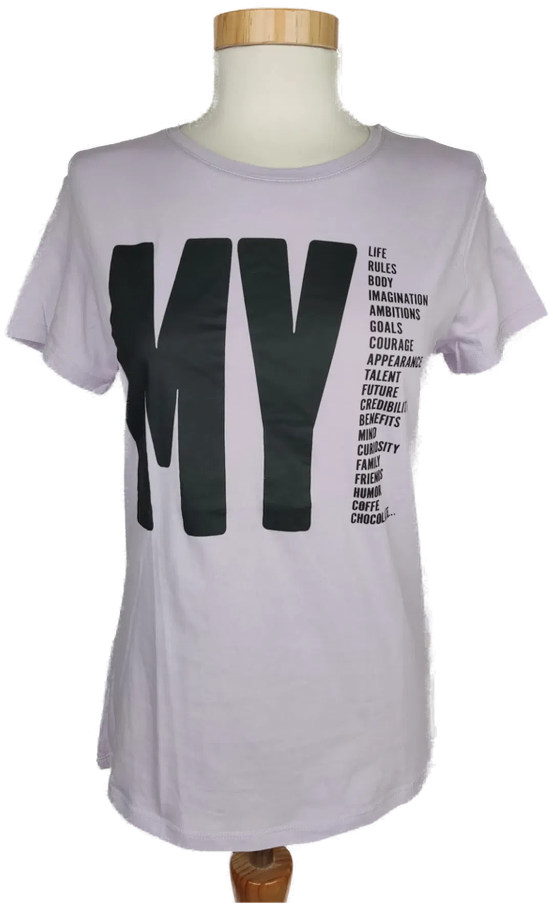 JACQUELINE de YONG Damen T-Shirt lavendel mit Druck - XS/34 - Bild 4