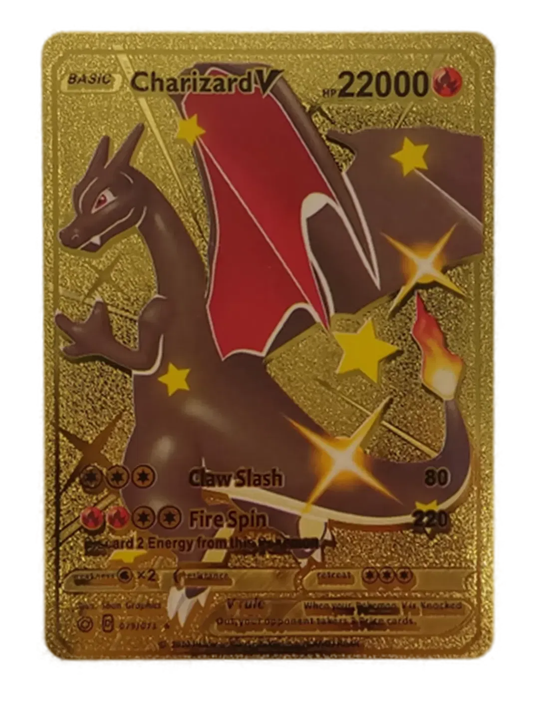  Pokémon Sammelkarte Goldfolie CharizardV BASIC - Bild 4