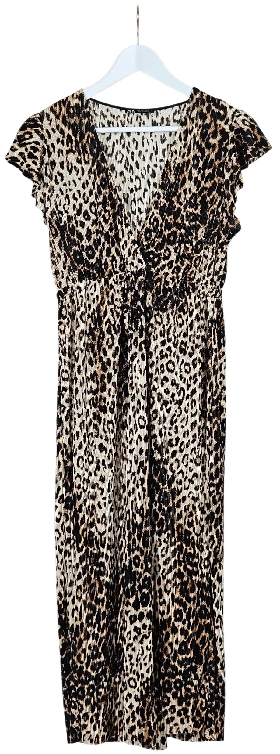 ZARA Damen Maxikleid mit Animal Print, braun - Gr. L - Bild 4