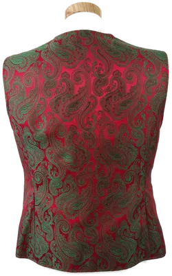 H. Moser rotes Gilet mit grünem peasley Muster - 42 - Bild 3