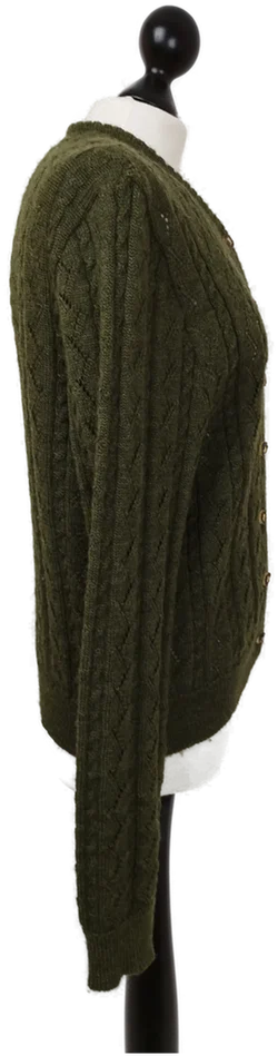 Cardigan aus 100% reiner Schurwolle Gr. S/M in olivgrün  - Bild 4