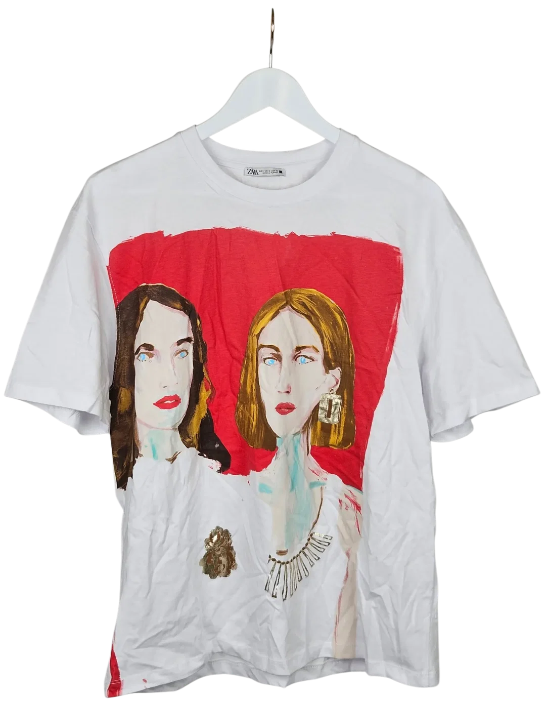 ZARA HERREN T-Shirt, weiß - Größe L - Bild 4