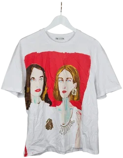 ZARA HERREN T-Shirt, weiß - Größe L