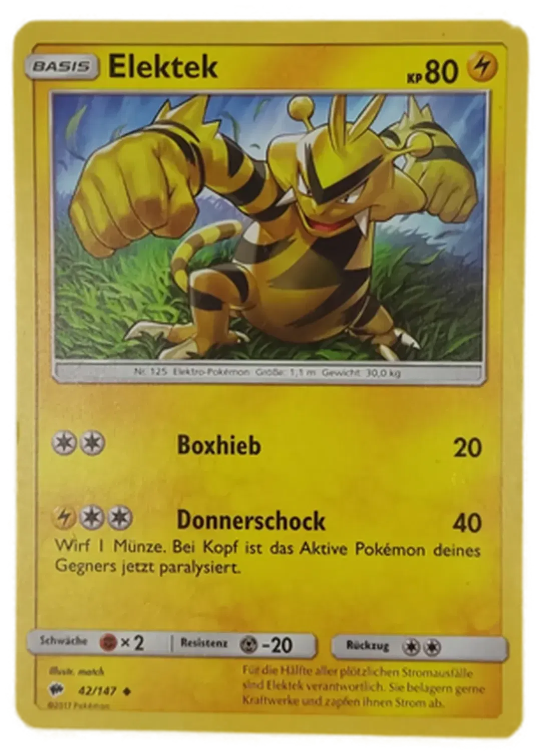  Pokémon Sammelkarte Elektek Basis - Bild 4