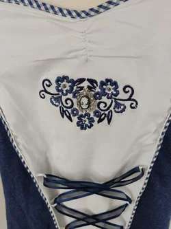 T-Shirt "Spieth & Wensky", kurzarm mit gewchwungenen Ausschnitt und Stickerei, blau/weiß, Größe XL – Vorschau 2
