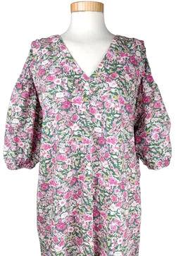 Mango Damen Maxikleid mit Puffärmeln, multicolor - Gr. S - Bild 3