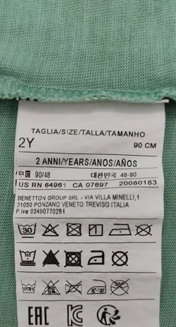 Benetton Kinder Shirt grün Gr.92 - Bild 4