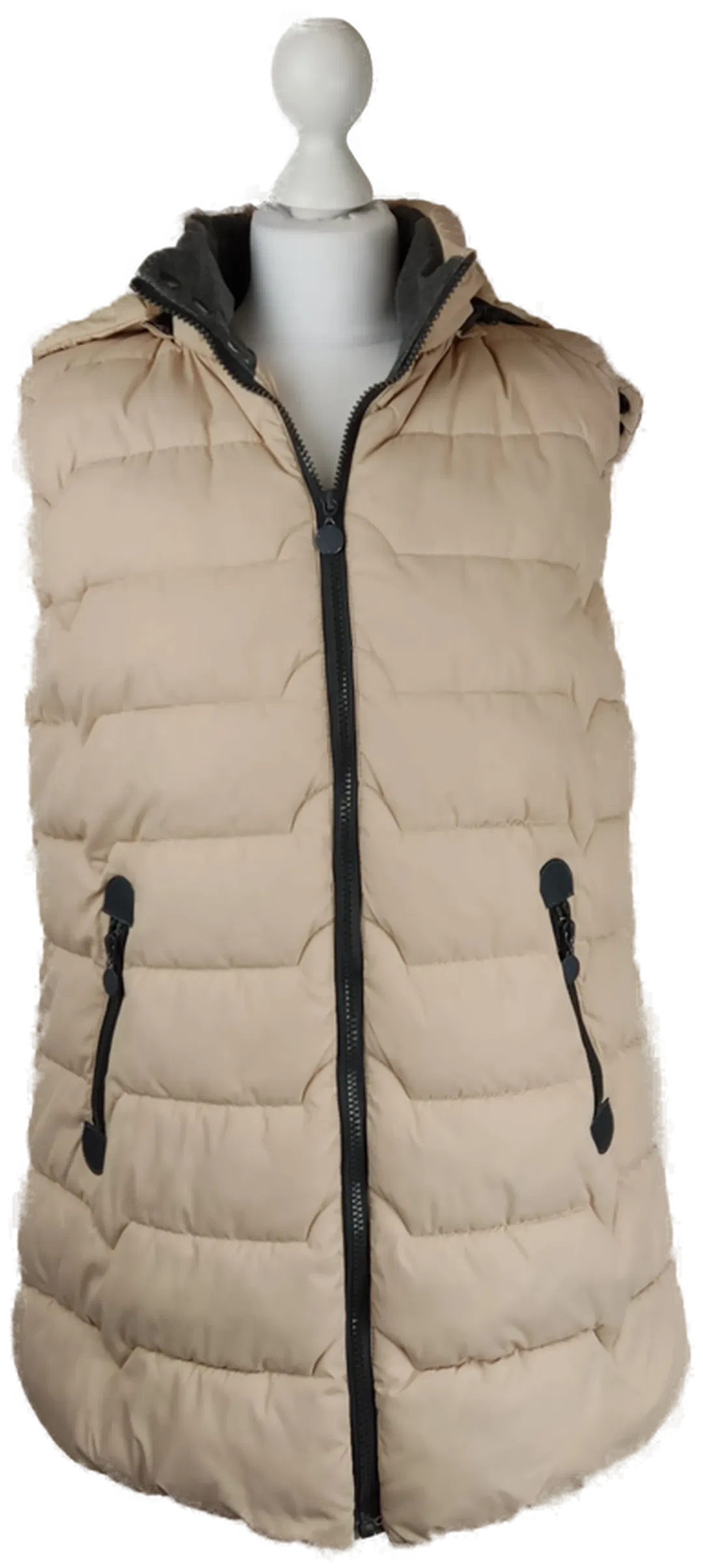 Damen Gilet mit abnehmbarer Kapuze Beige | Leichter Allrounder - Bild 1