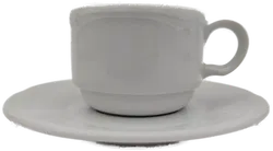 Lilien Porzellan Caroline weiß (Hornig Kaffee), Tasse mit Untertasse - Bild 2