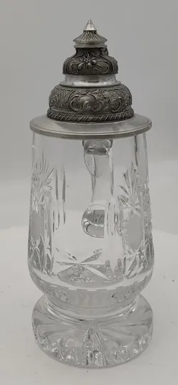 Bierkrug Kristallglas Antik - Bild 3